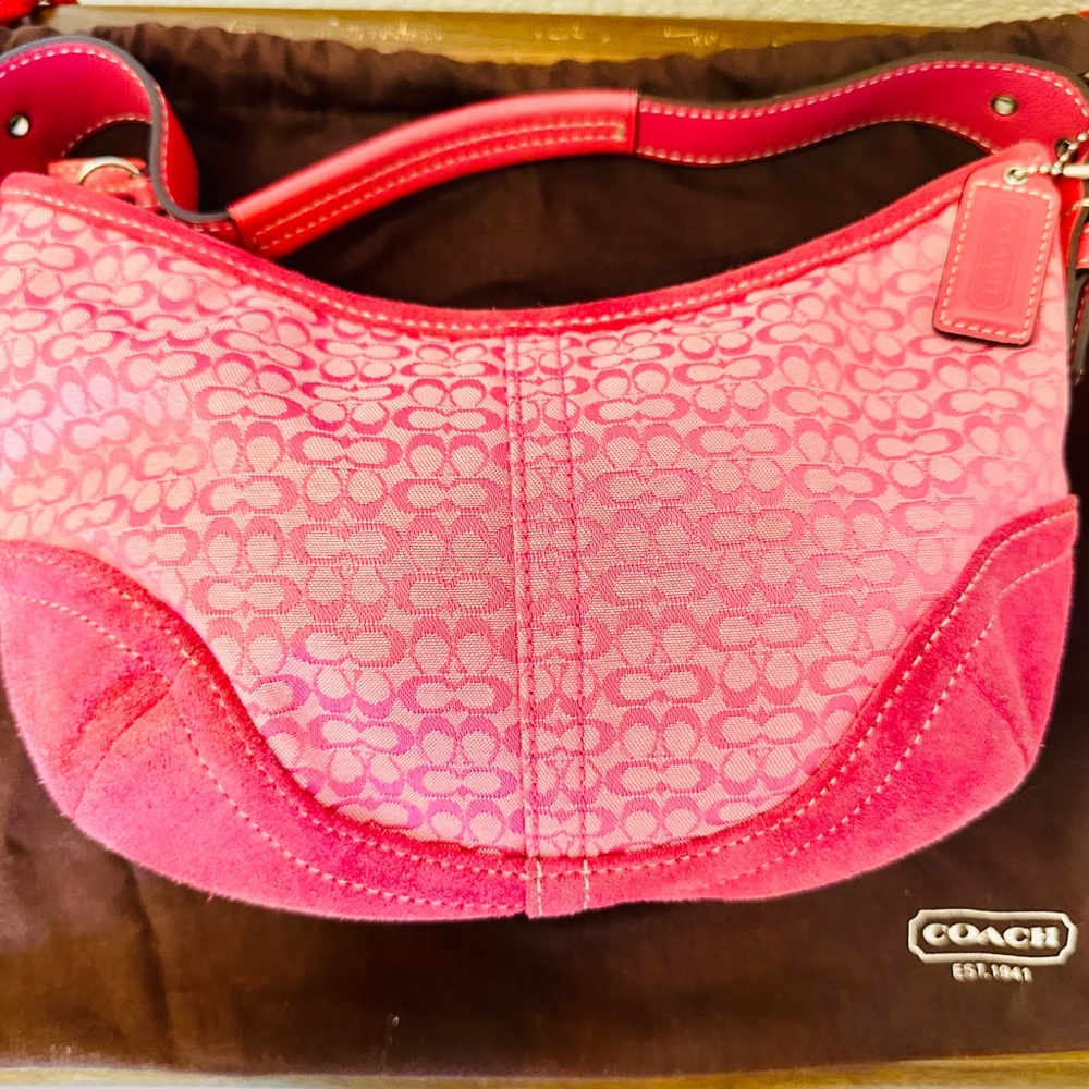Coach Pink Signature Shoulder Bag